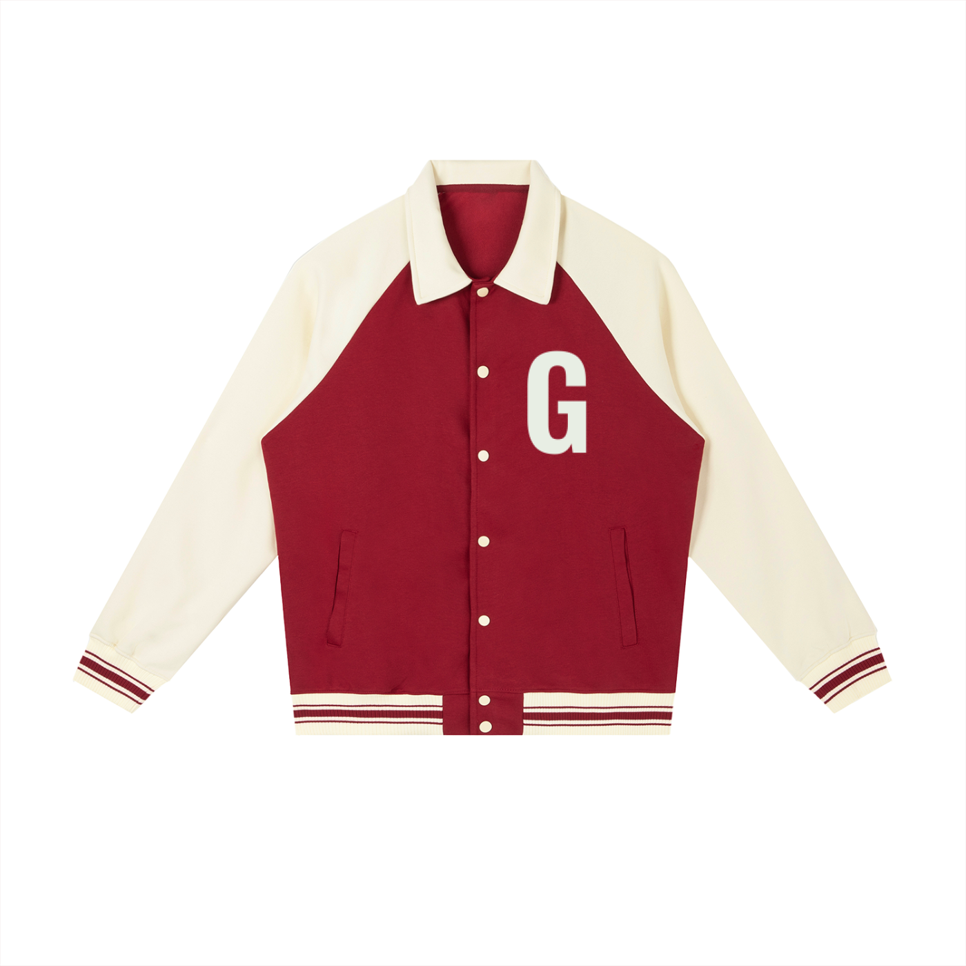 Contrast Raglan Sleeve Baseball Jacket