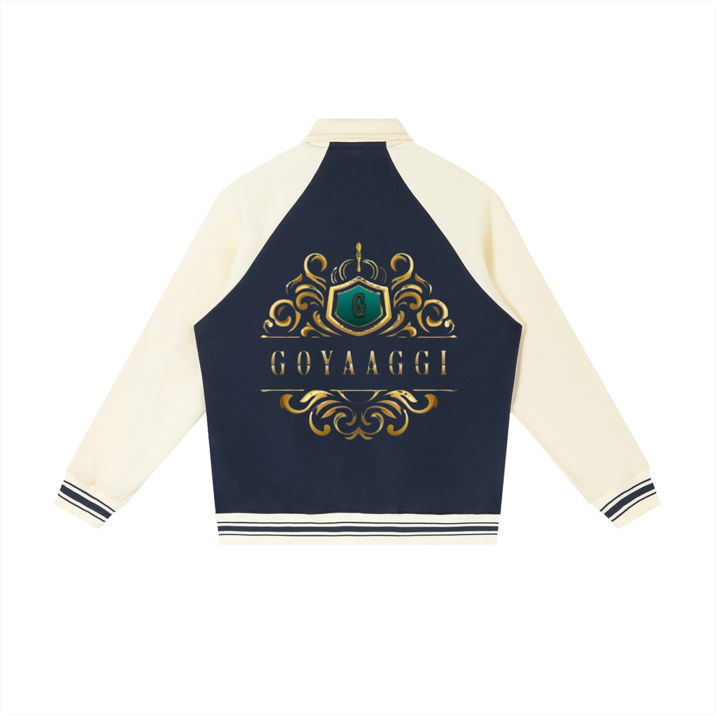 Contrast Raglan Sleeve Baseball Jacket