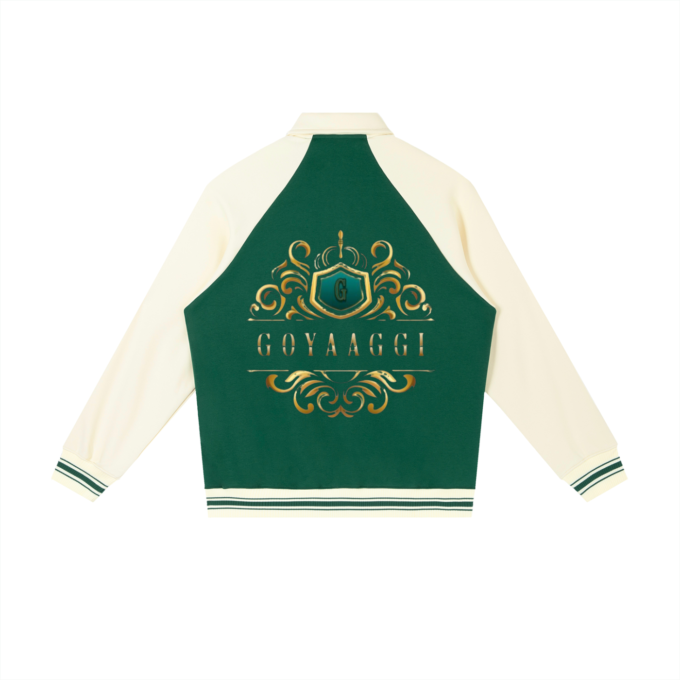 Contrast Raglan Sleeve Baseball Jacket