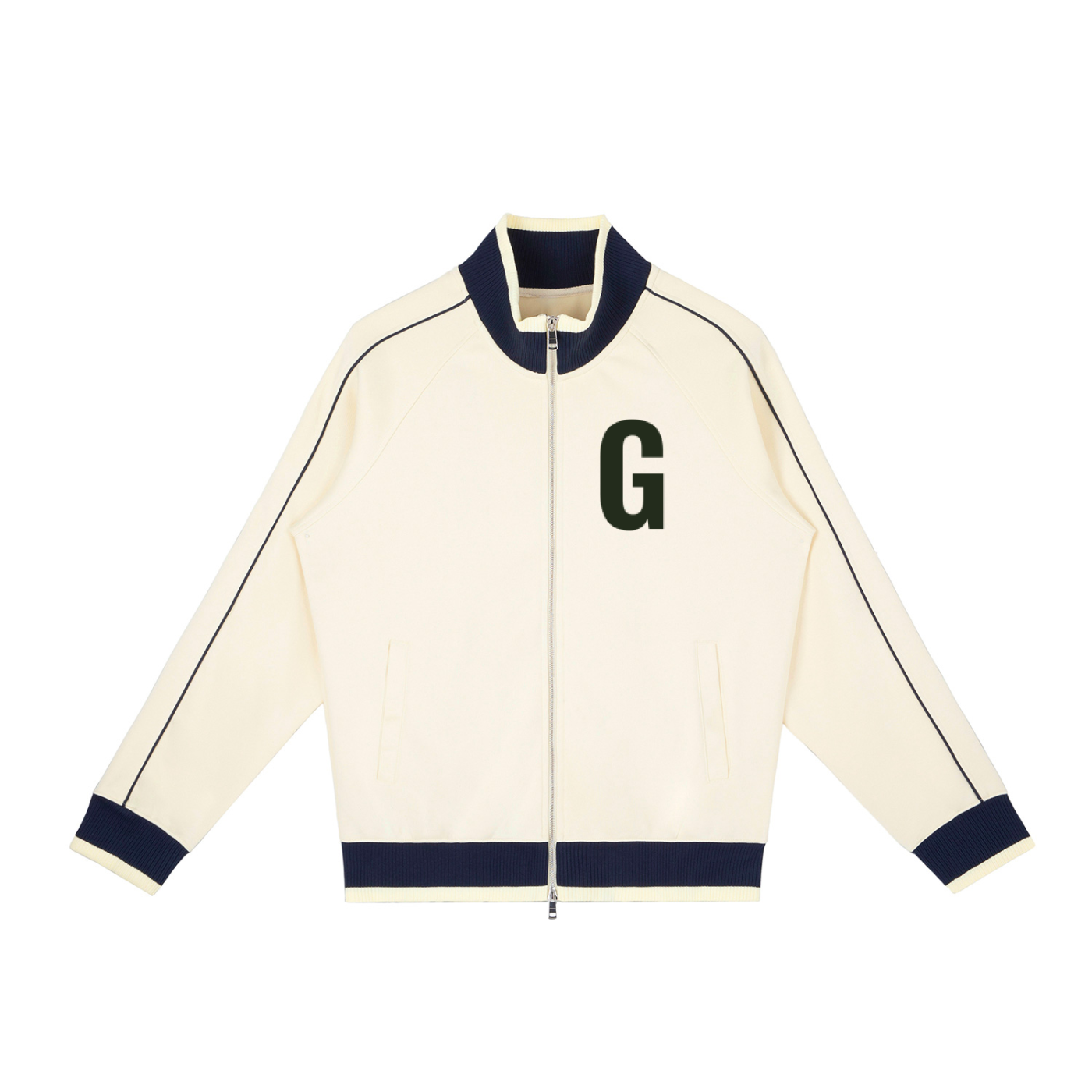 Color Block Raglan Sleeve Zip Track Jacket