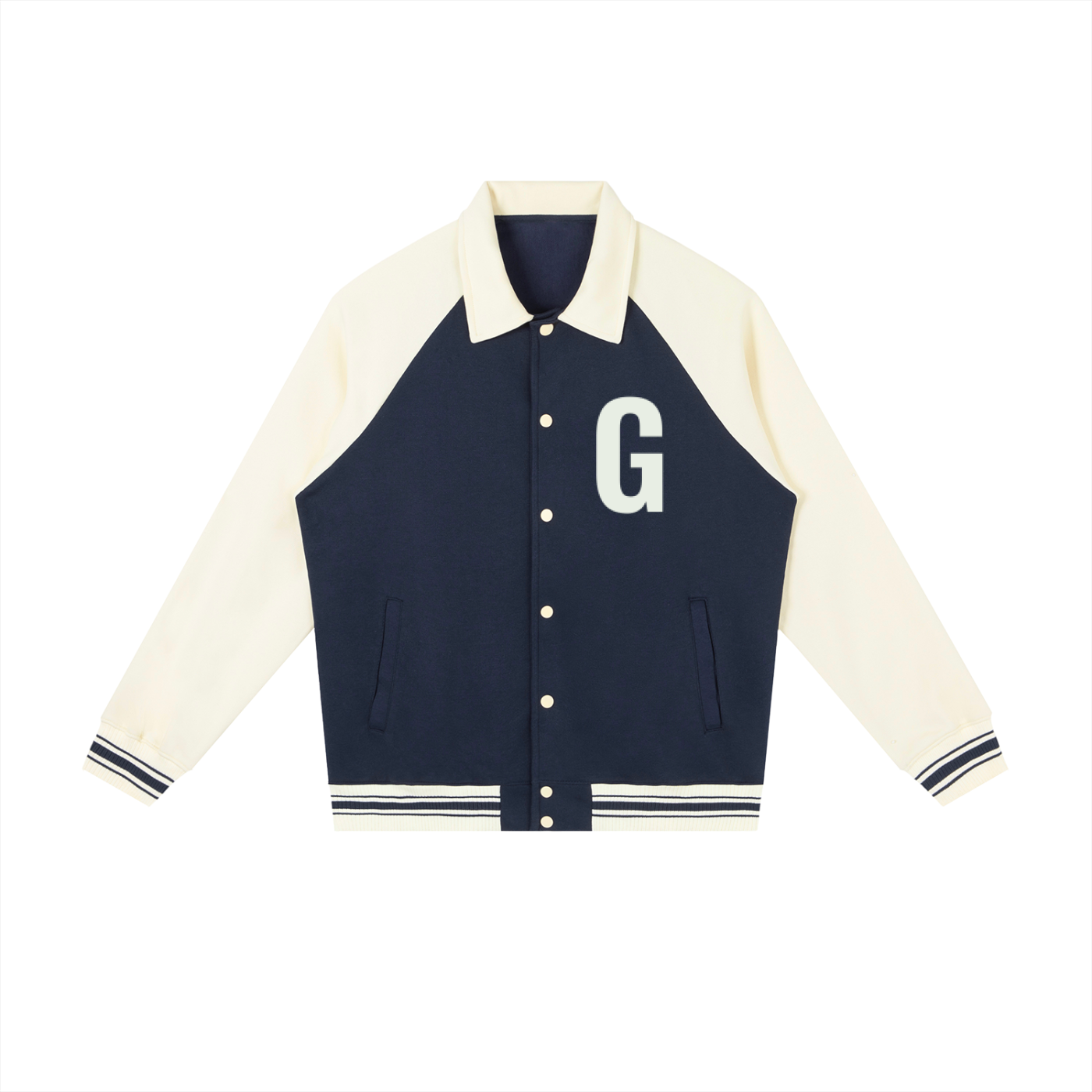 Contrast Raglan Sleeve Baseball Jacket