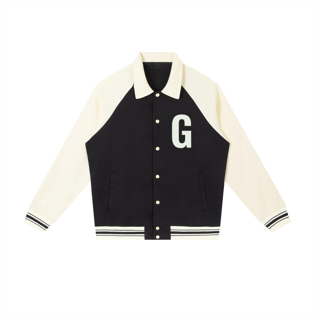 Contrast Raglan Sleeve Baseball Jacket