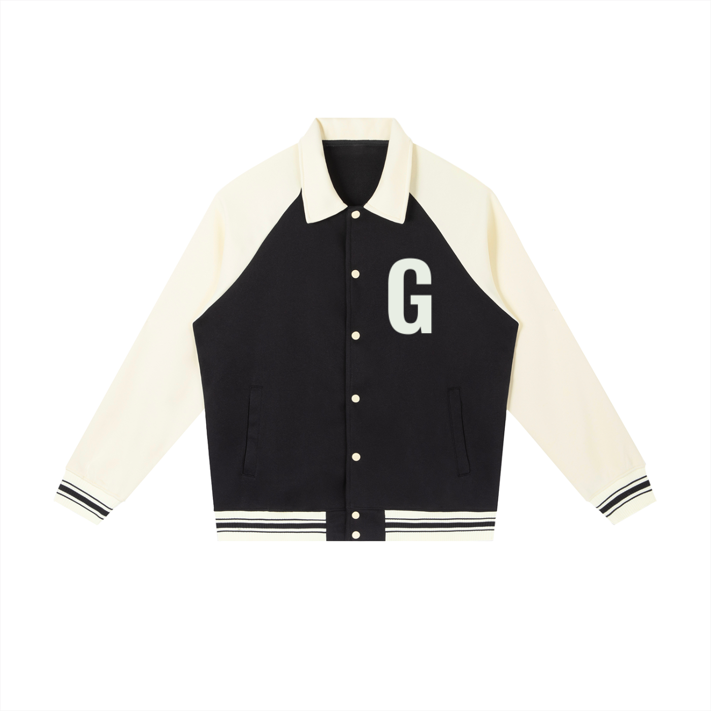 Contrast Raglan Sleeve Baseball Jacket