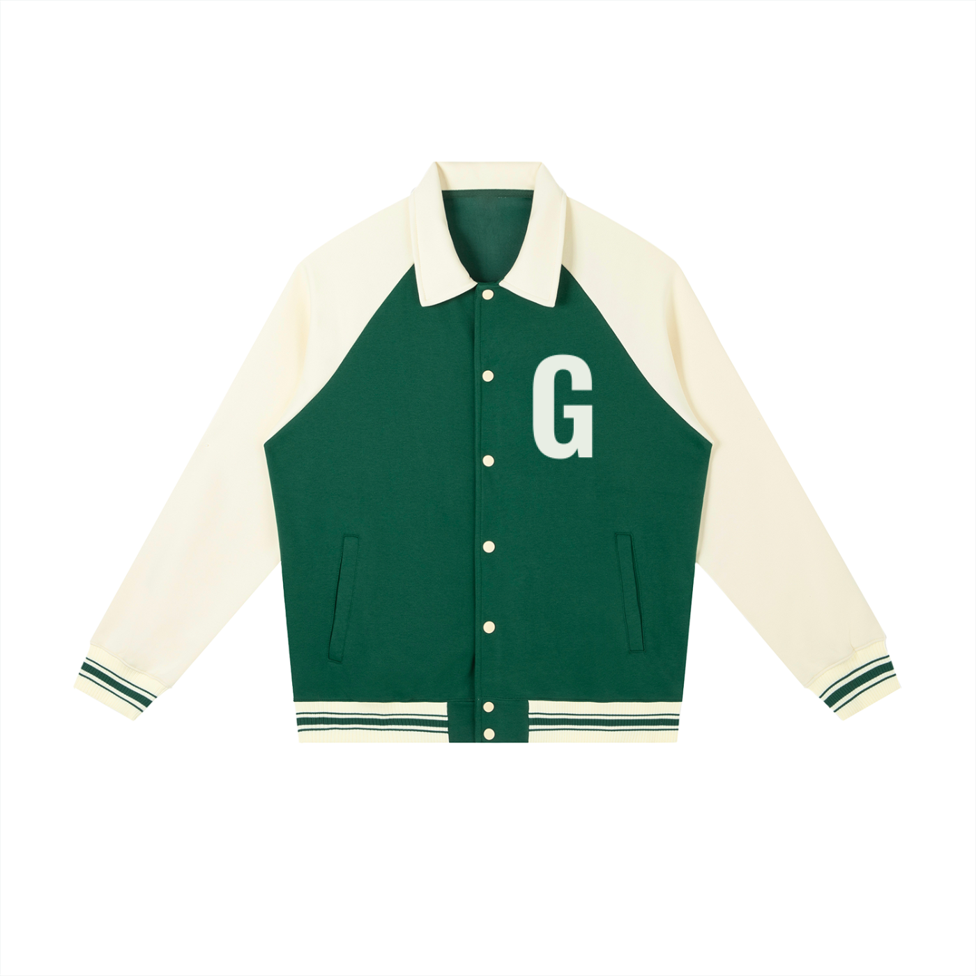 Contrast Raglan Sleeve Baseball Jacket