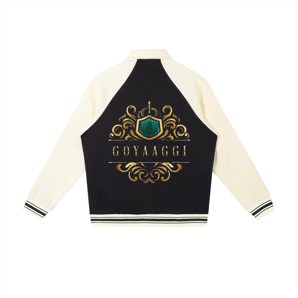 Contrast Raglan Sleeve Baseball Jacket